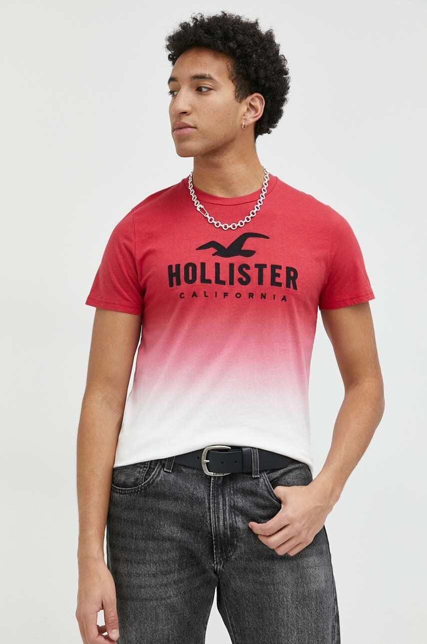 Hollister Co. Памучна тениска с десен - Pepit.bg