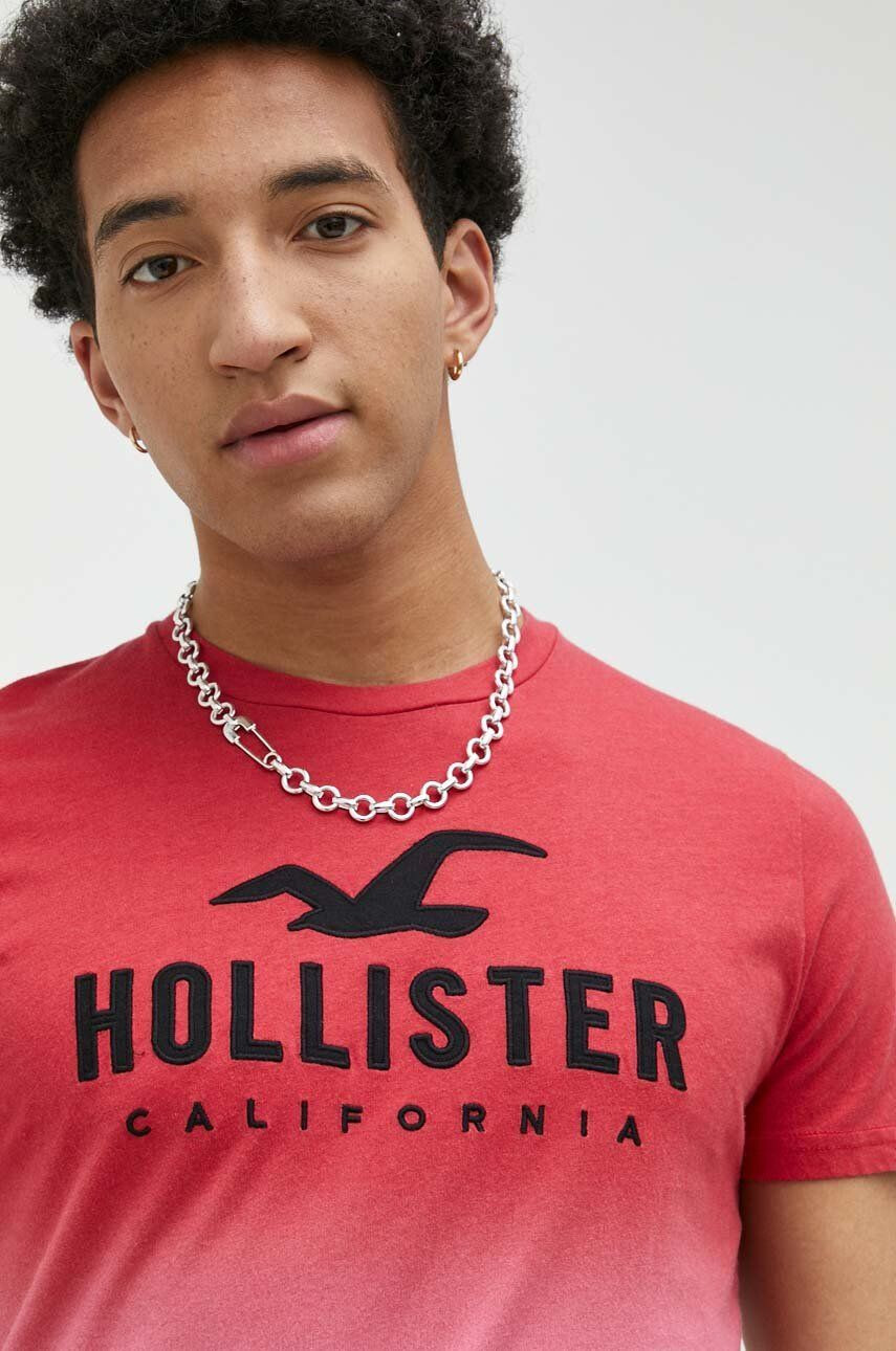 Hollister Co. Памучна тениска с десен - Pepit.bg