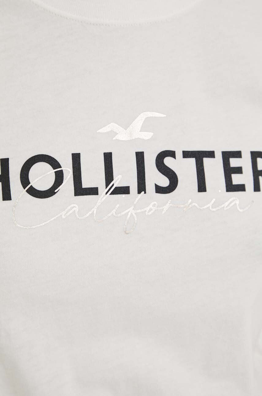 Hollister Co. Памучна тениска в бяло - Pepit.bg