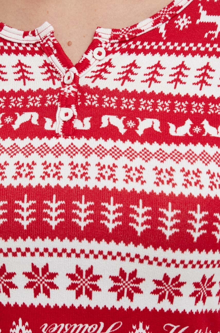 Hollister Co. Пижама дамска в червено - Pepit.bg