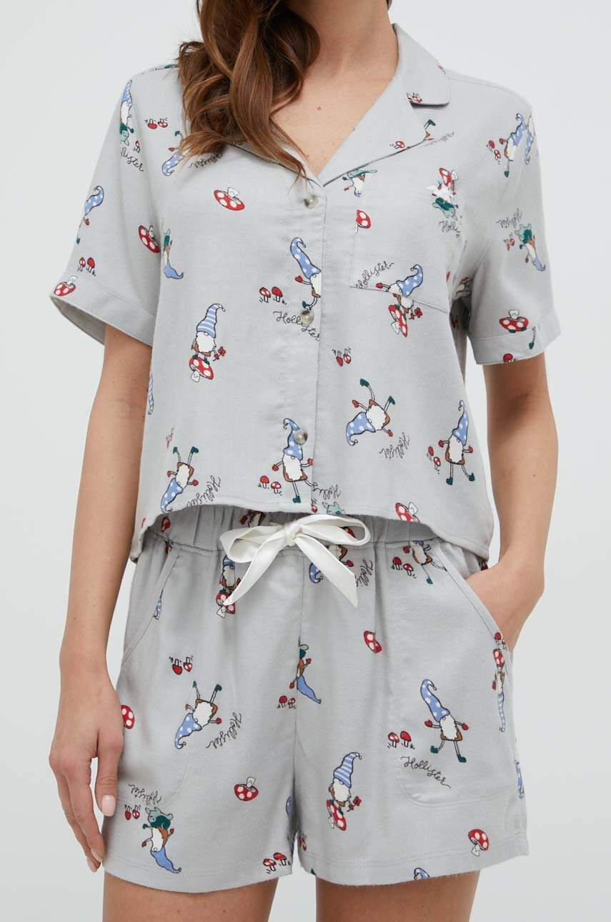 Hollister Co. Пижама дамска в сиво - Pepit.bg