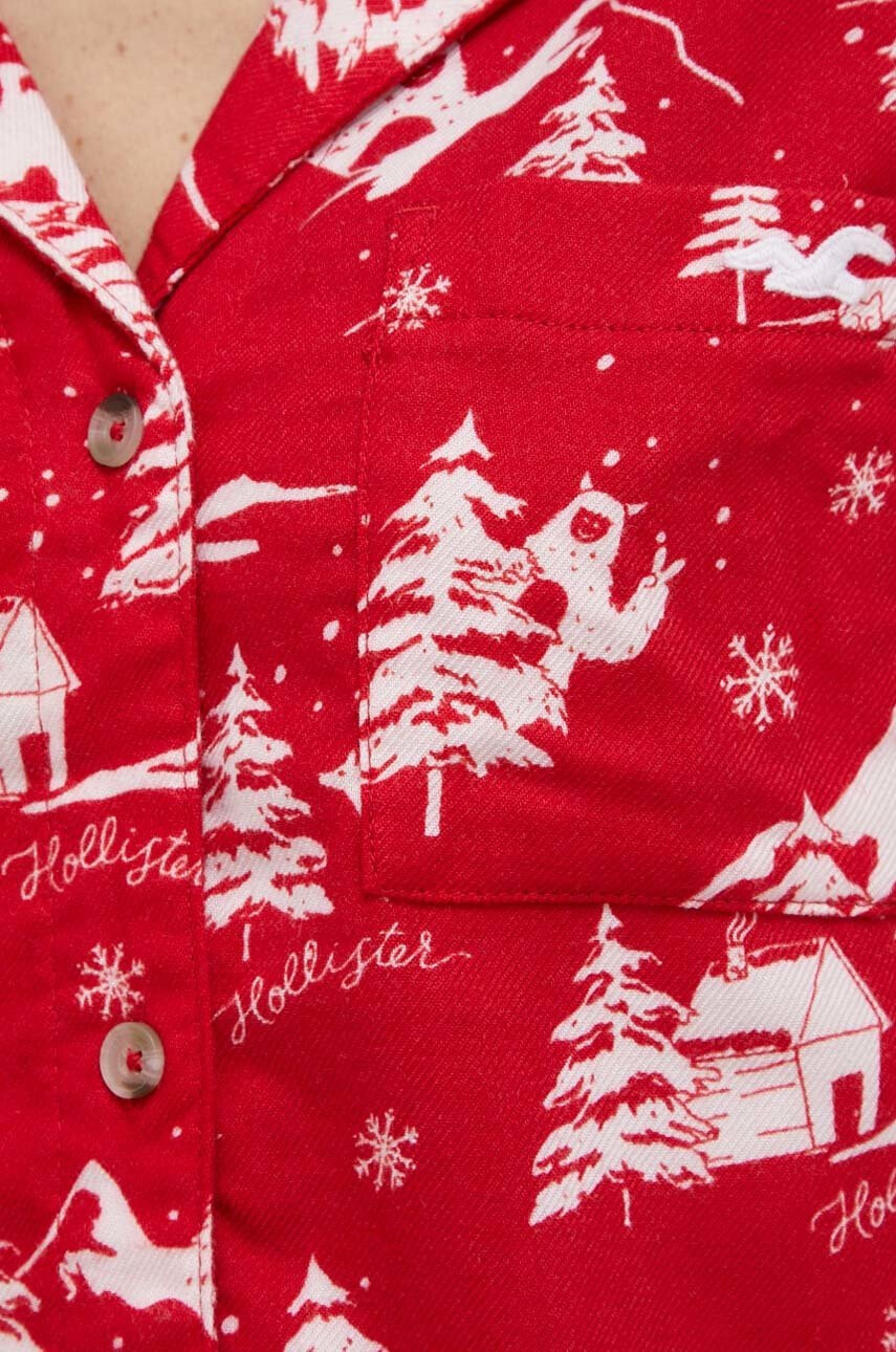 Hollister Co. Пижама дамска в червено - Pepit.bg
