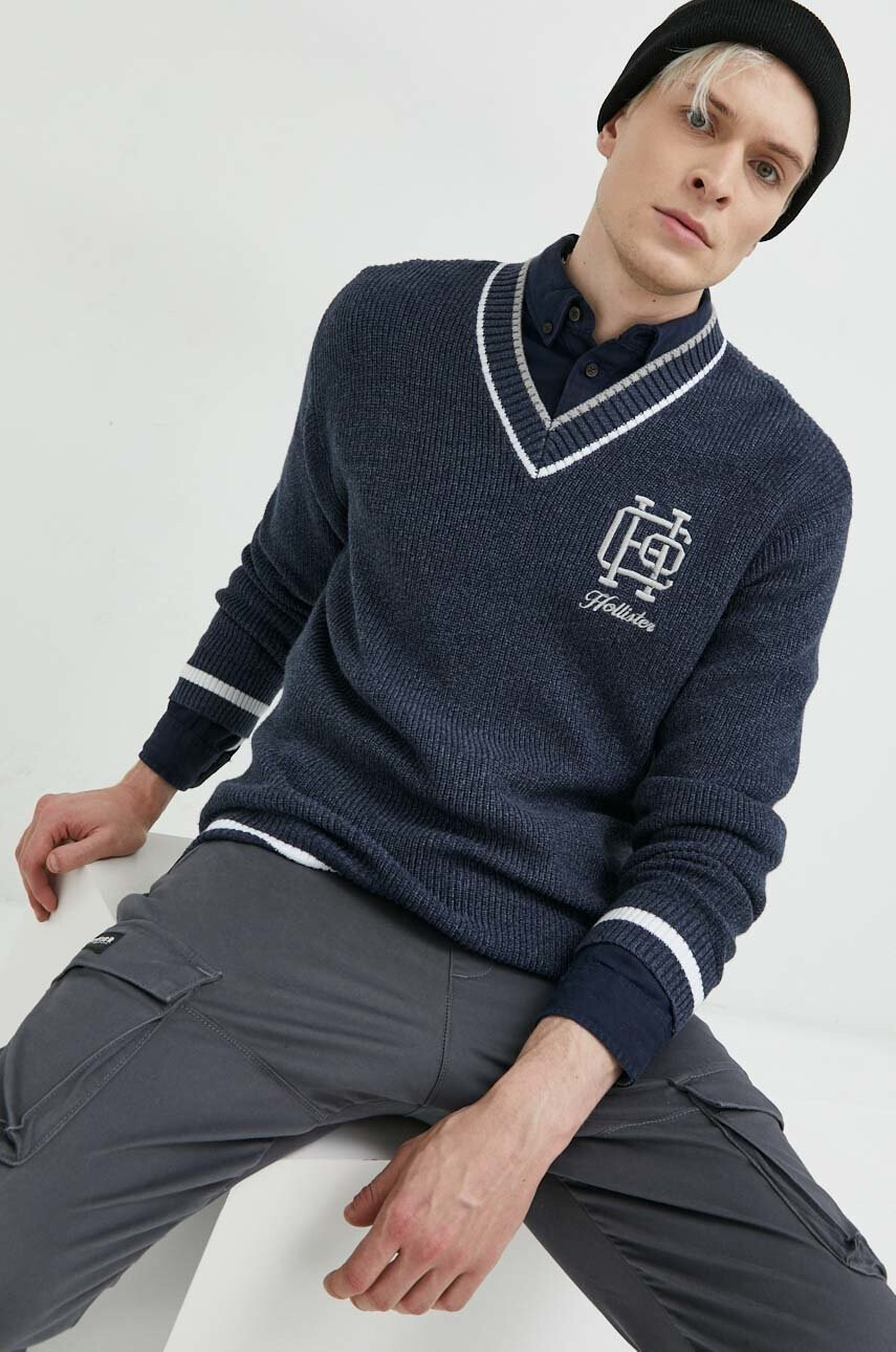 Hollister Co. Пуловер мъжки в тъмносиньо - Pepit.bg