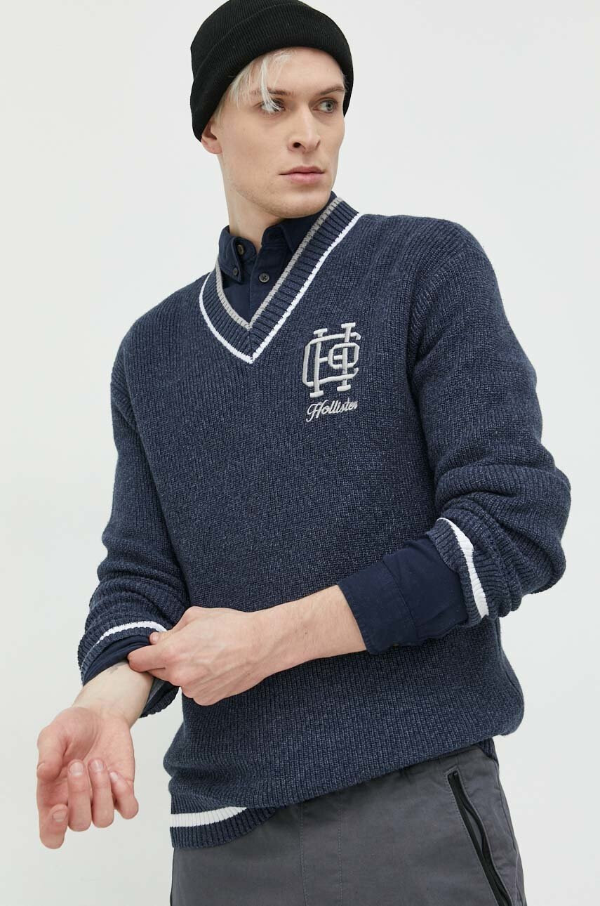 Hollister Co. Пуловер мъжки в тъмносиньо - Pepit.bg