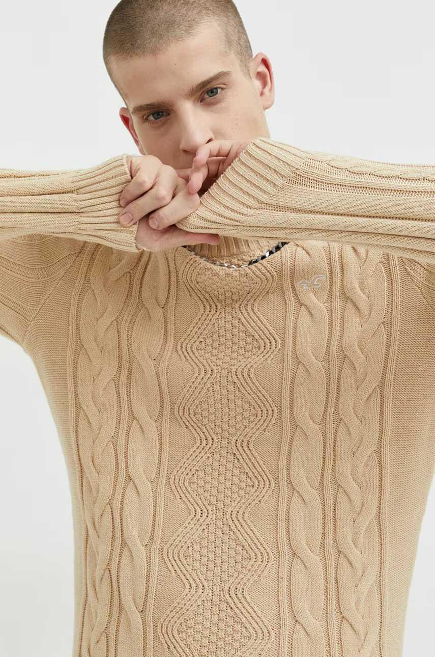 Hollister Co. Пуловер мъжки в кафяво - Pepit.bg