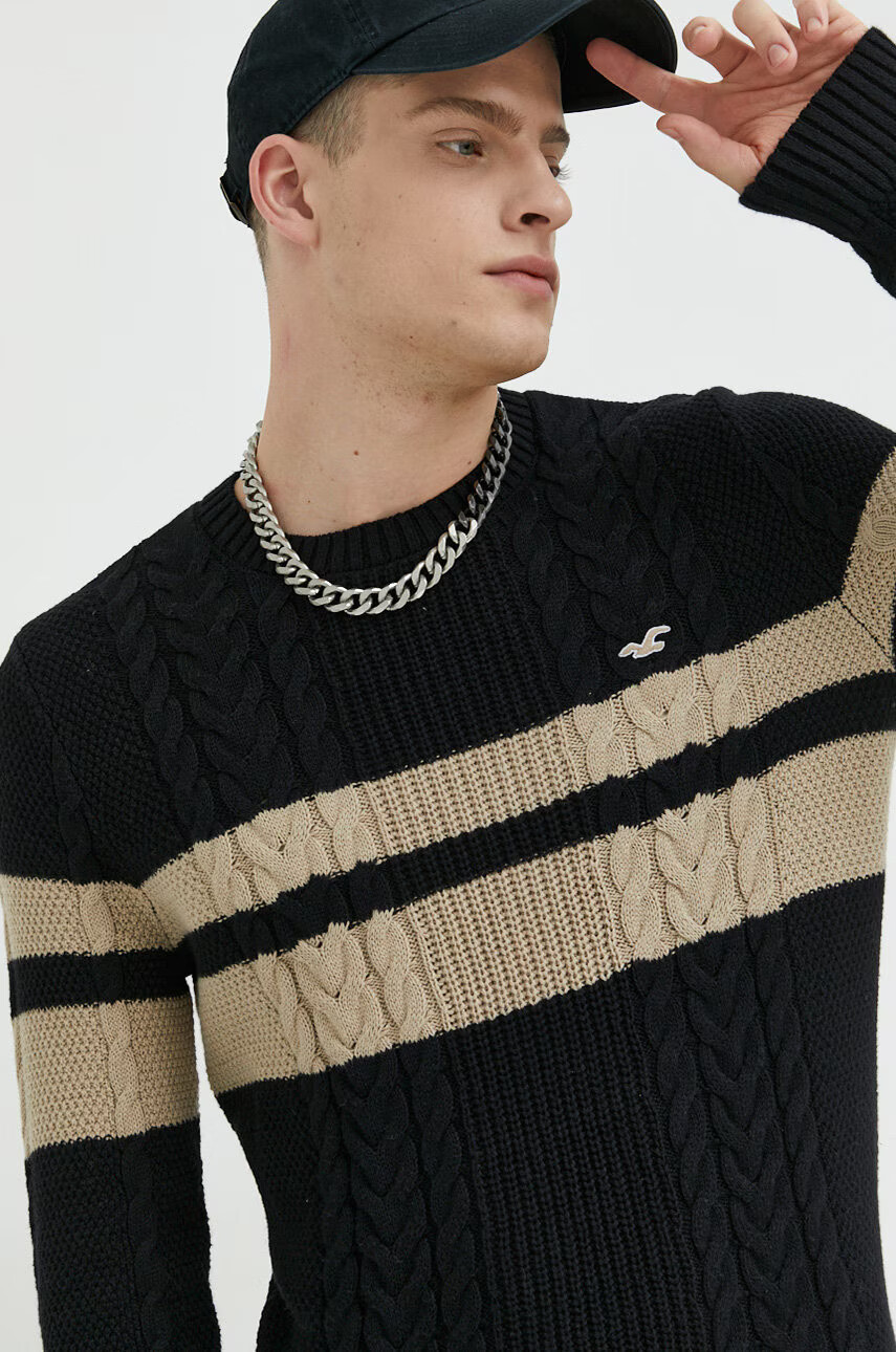 Hollister Co. Пуловер мъжки в черно - Pepit.bg