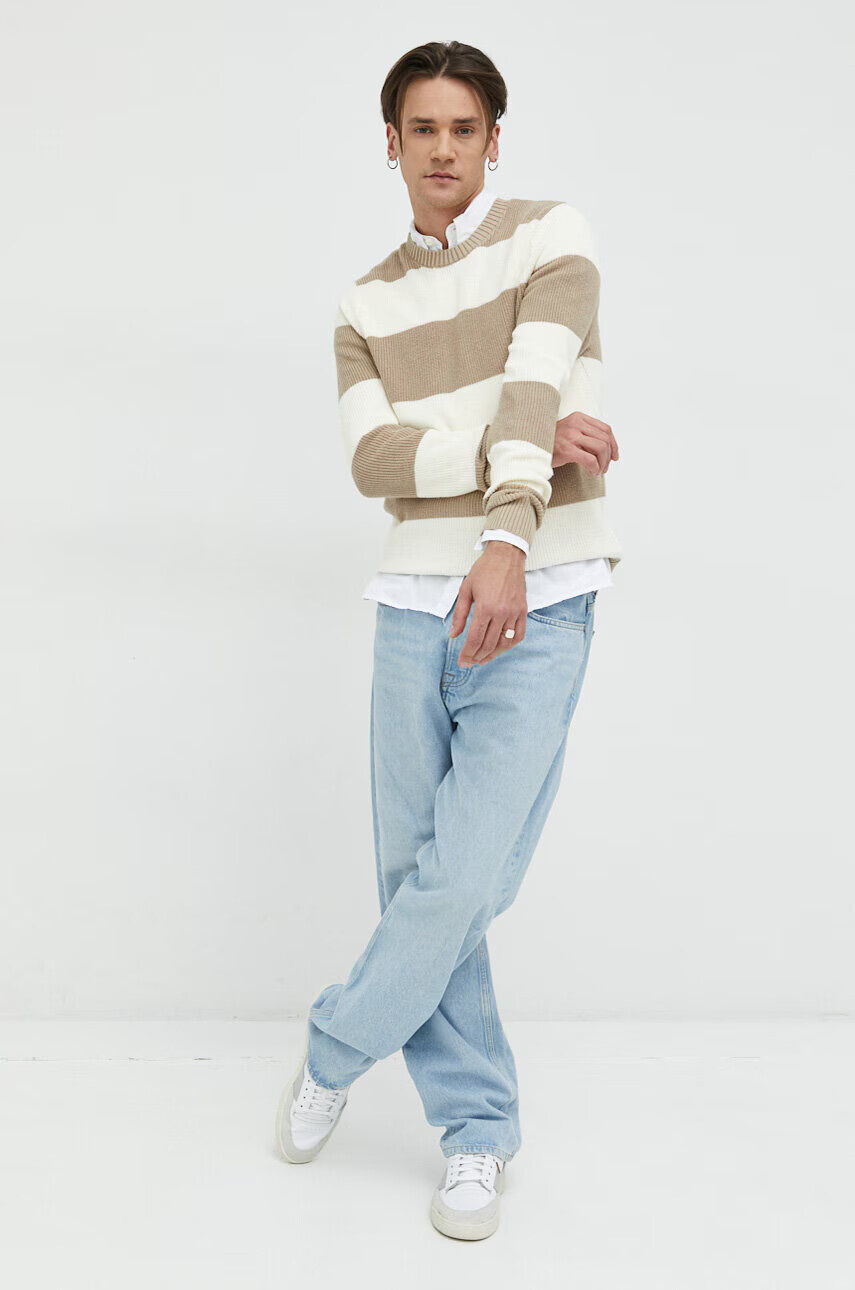 Hollister Co. Пуловер мъжки в бежово - Pepit.bg