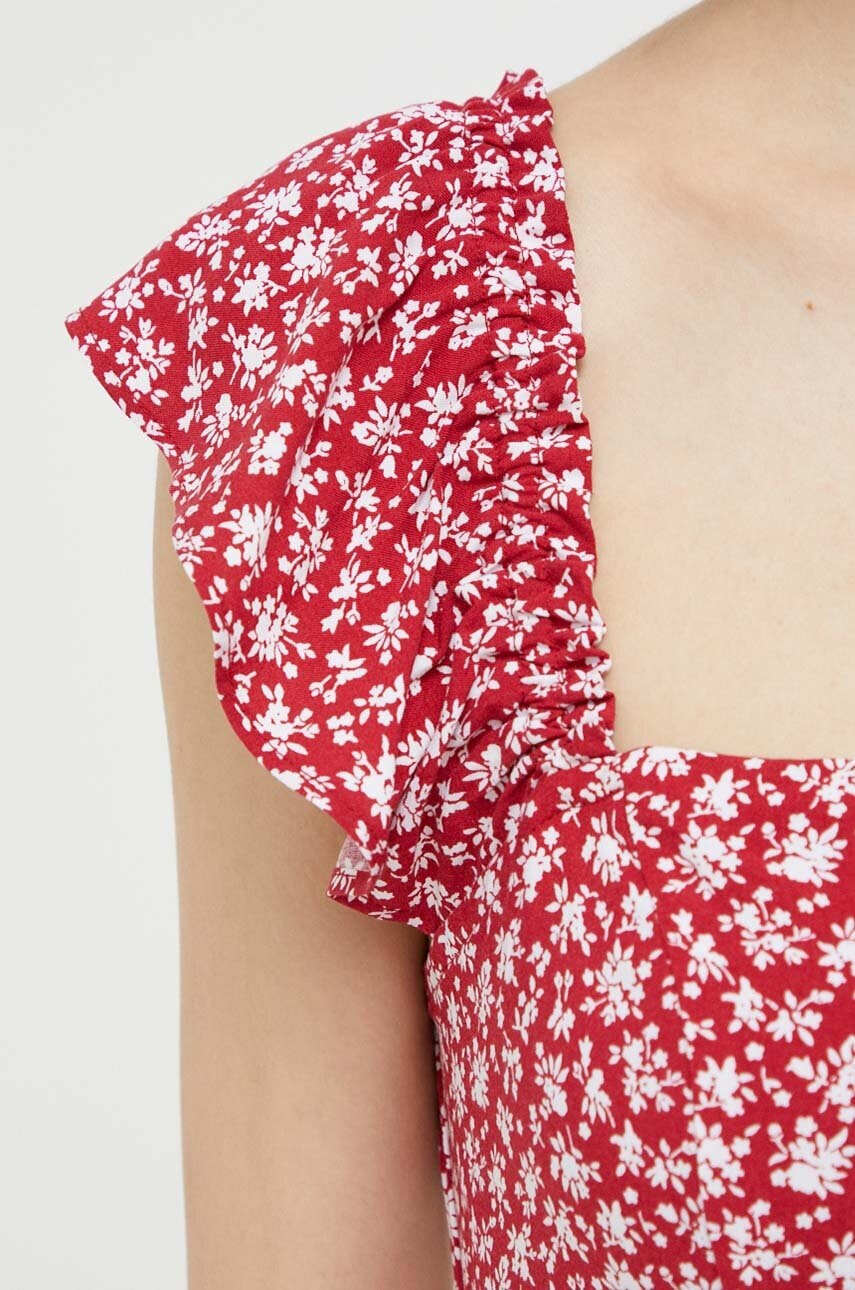 Hollister Co. Рокля в червено къса разкроен модел - Pepit.bg