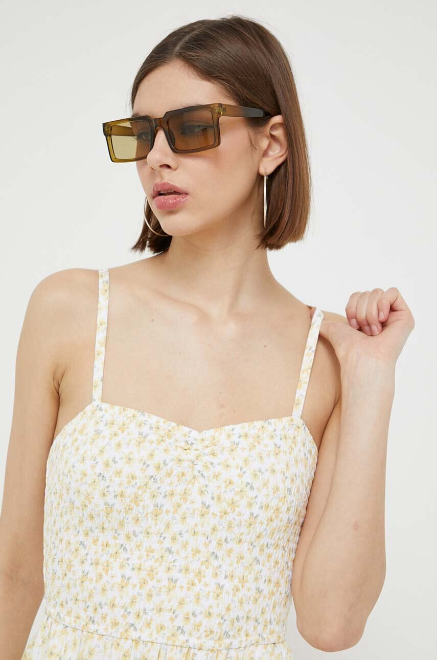 Hollister Co. Рокля в жълто къса разкроен модел - Pepit.bg