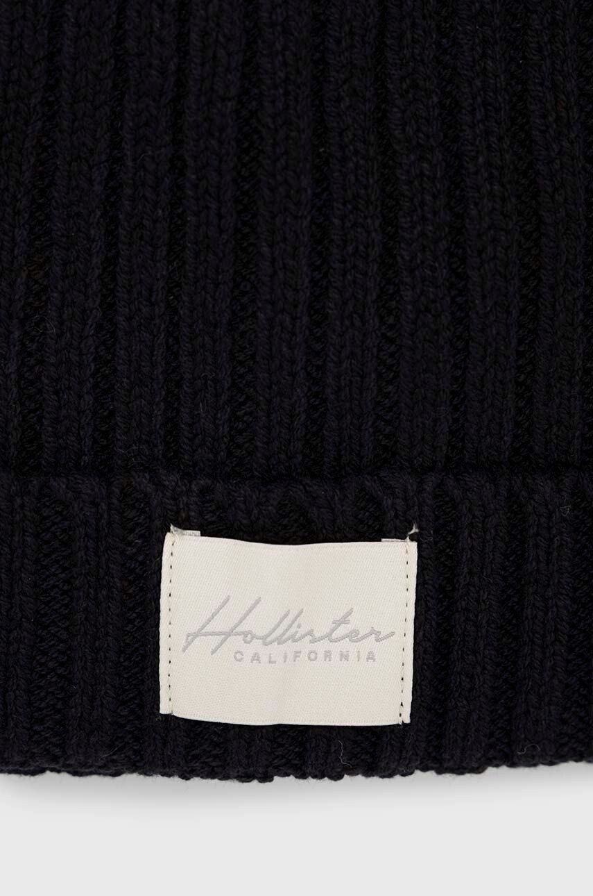 Hollister Co. Шапка в черно с фина плетка - Pepit.bg