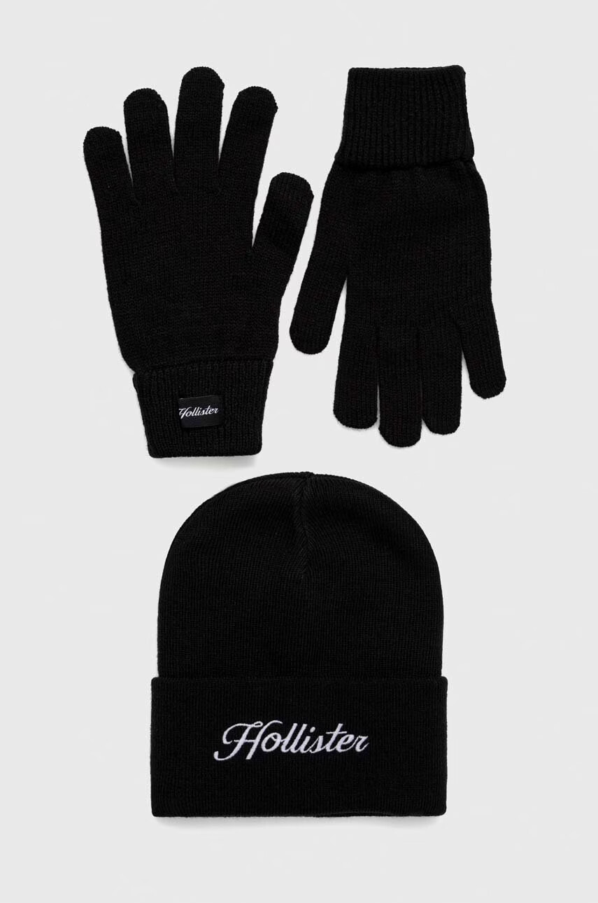 Hollister Co. Шапка и ръкавици в черно - Pepit.bg