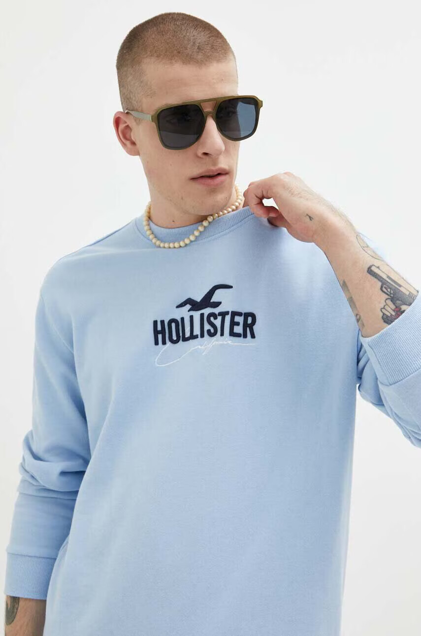 Hollister Co. Суичър в синьо с апликация - Pepit.bg