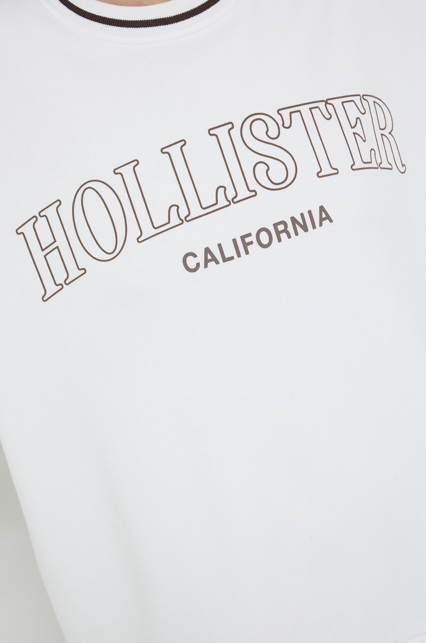 Hollister Co. Суичър в бяло с принт - Pepit.bg