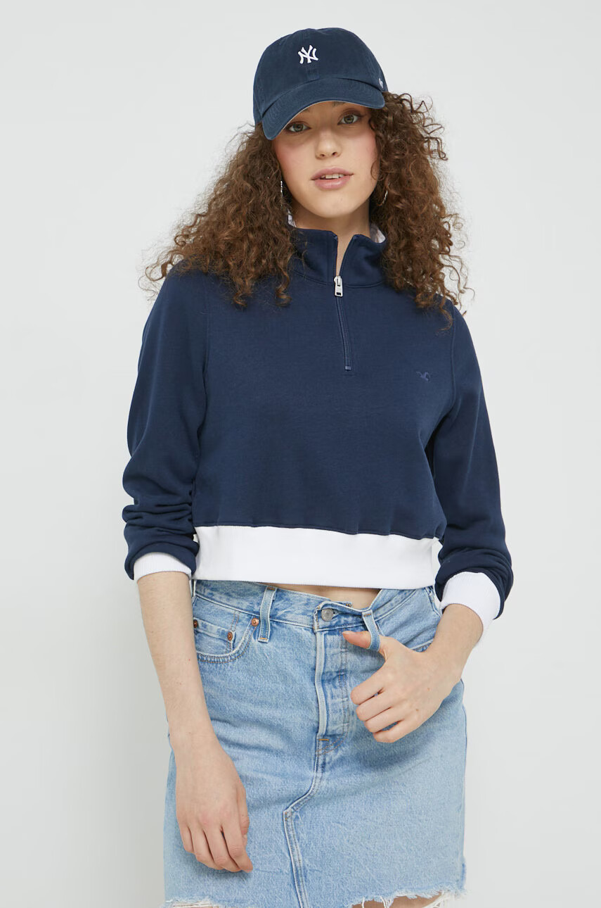 Hollister Co. Суичър в тъмносиньо с изчистен дизайн - Pepit.bg