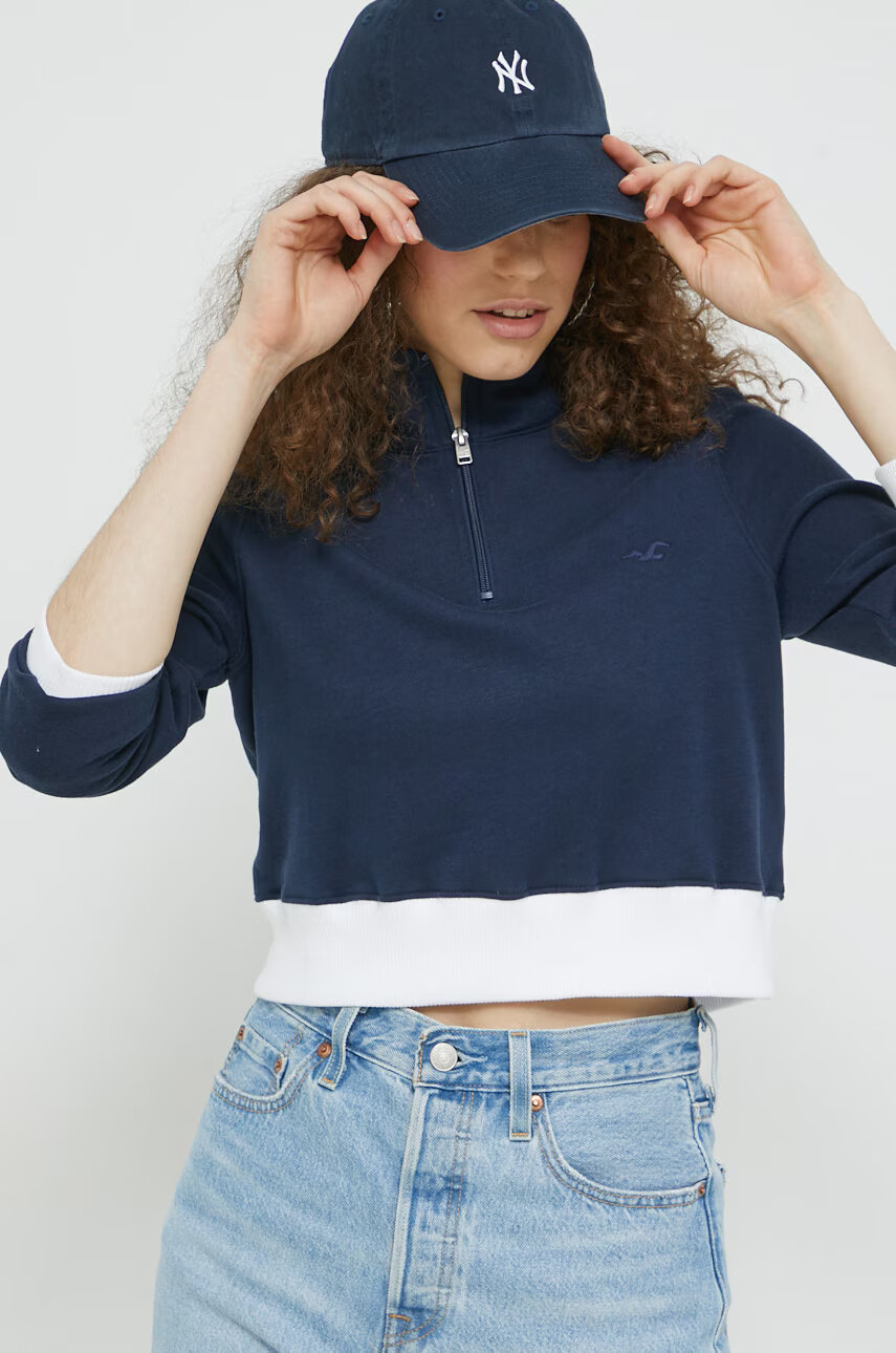 Hollister Co. Суичър в тъмносиньо с изчистен дизайн - Pepit.bg