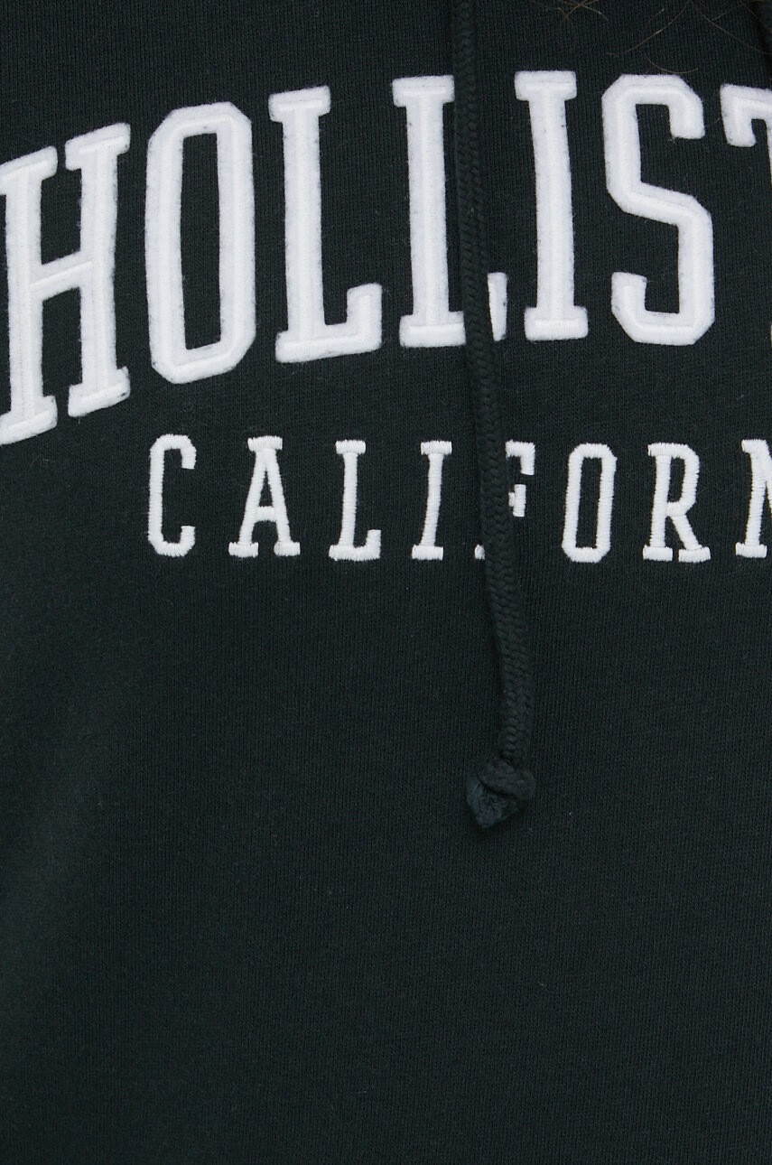 Hollister Co. Суичър в черно с качулка с апликация - Pepit.bg