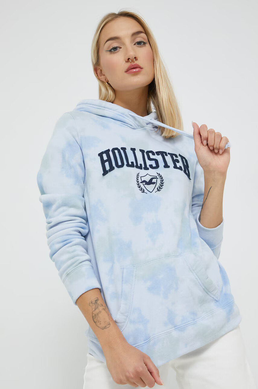 Hollister Co. Суичър в лилаво с качулка с апликация - Pepit.bg