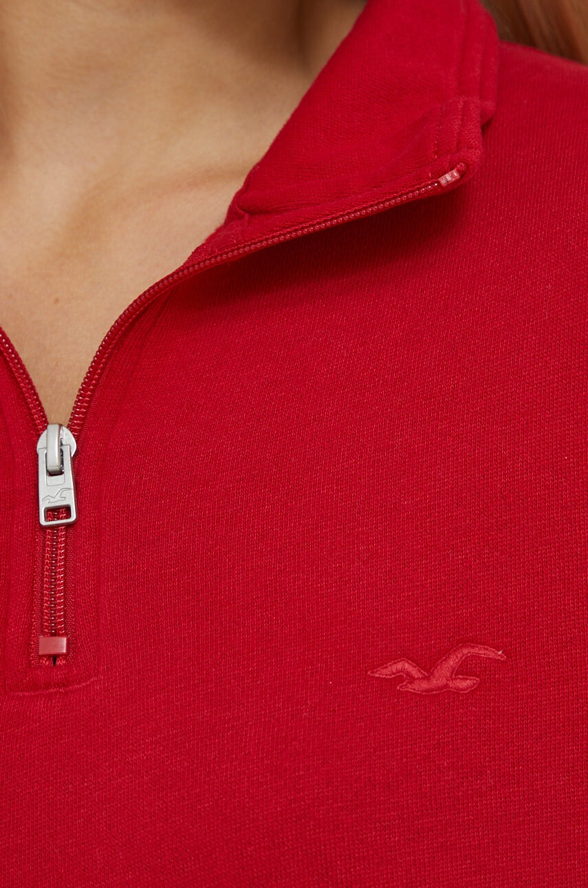 Hollister Co. Суичър в червено с изчистен дизайн - Pepit.bg