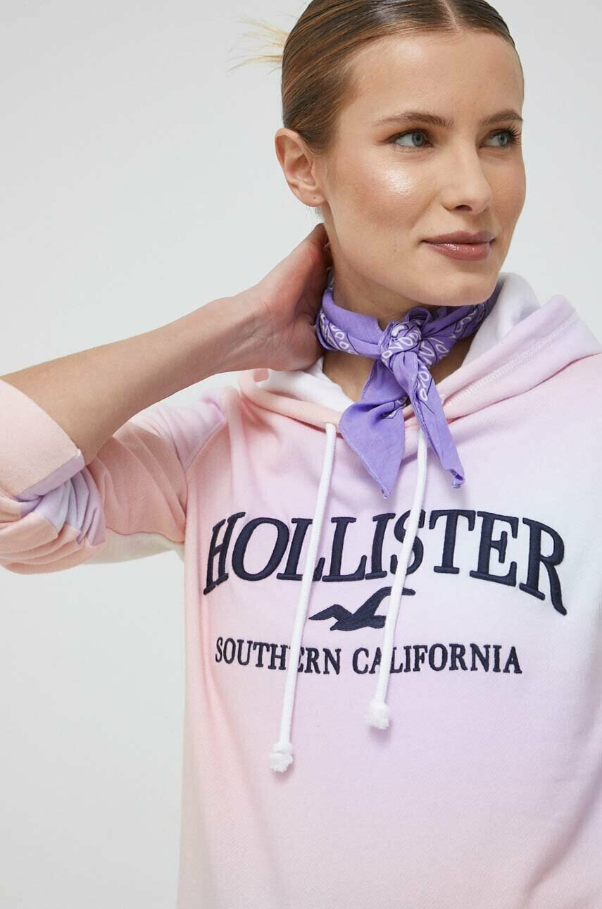 Hollister Co. Суичър в розово с качулка с десен - Pepit.bg