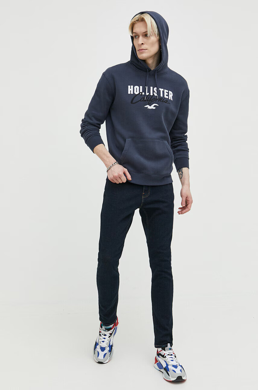 Hollister Co. Суичър в бяло с принт - Pepit.bg