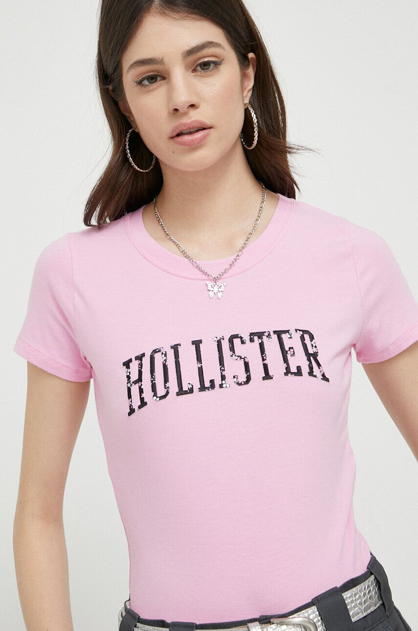 Hollister Co. Тениска в розово - Pepit.bg