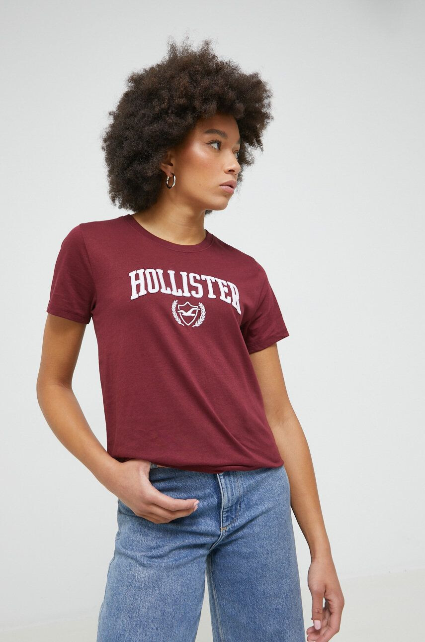 Hollister Co. Тениска в бордо - Pepit.bg