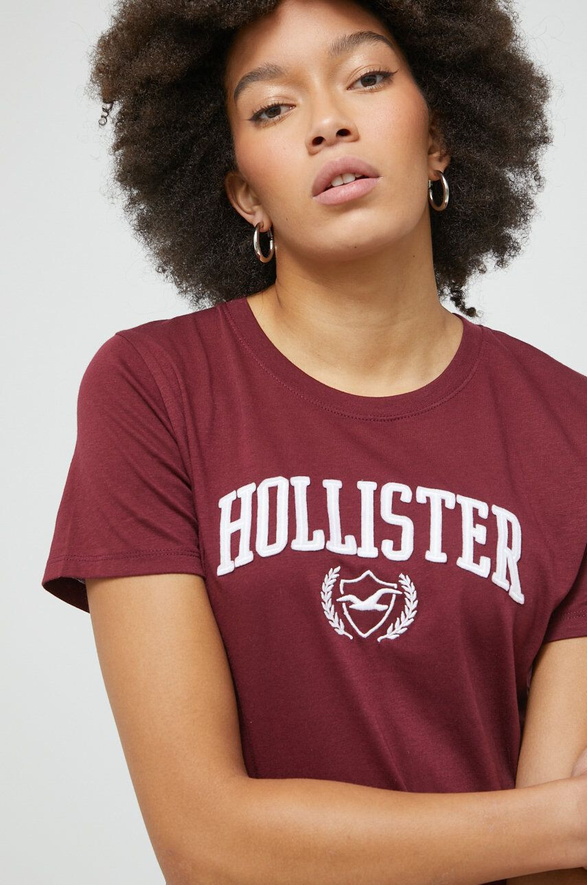 Hollister Co. Тениска в бордо - Pepit.bg