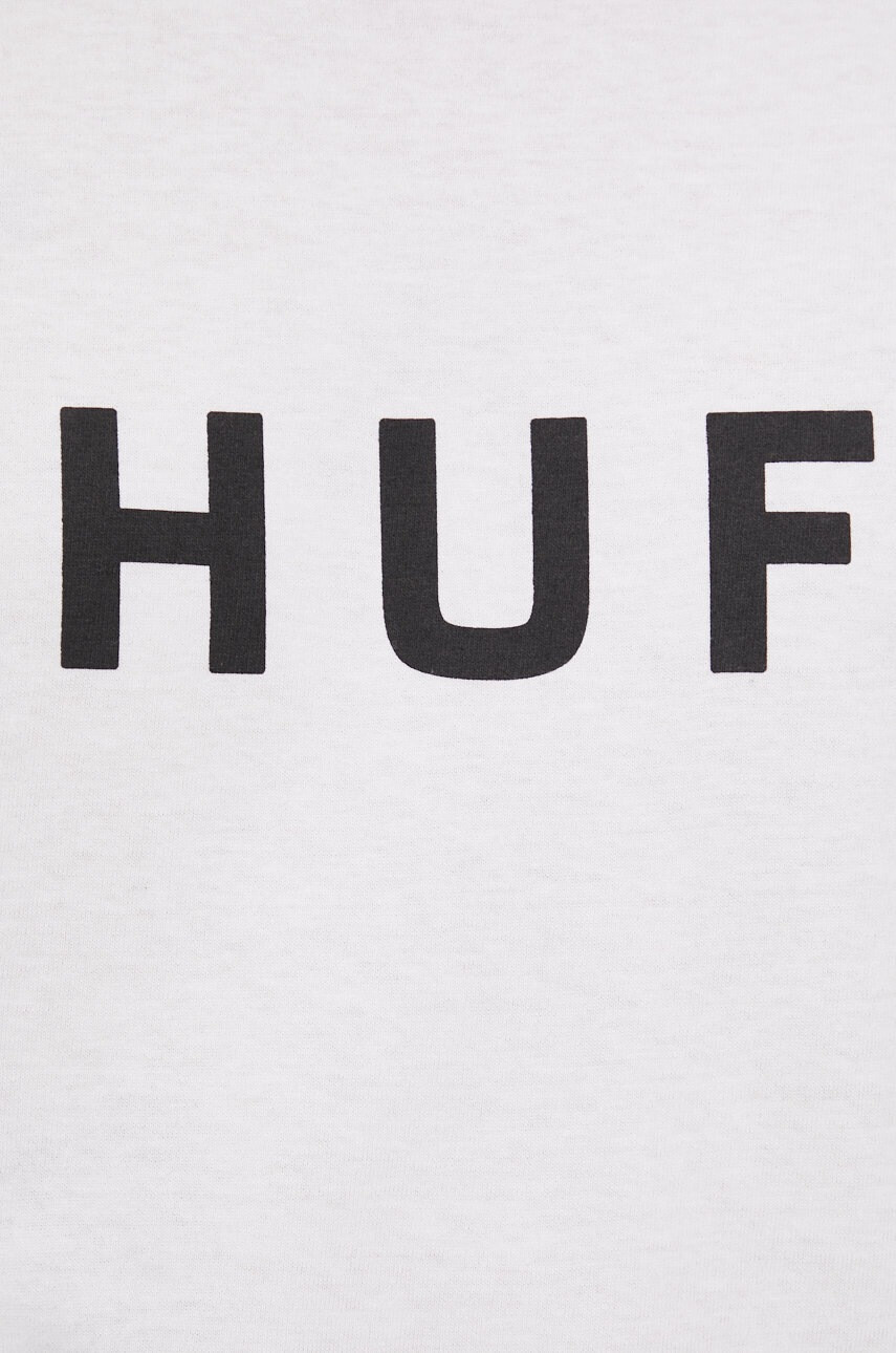 Huf Памучна тениска в бяло с принт - Pepit.bg