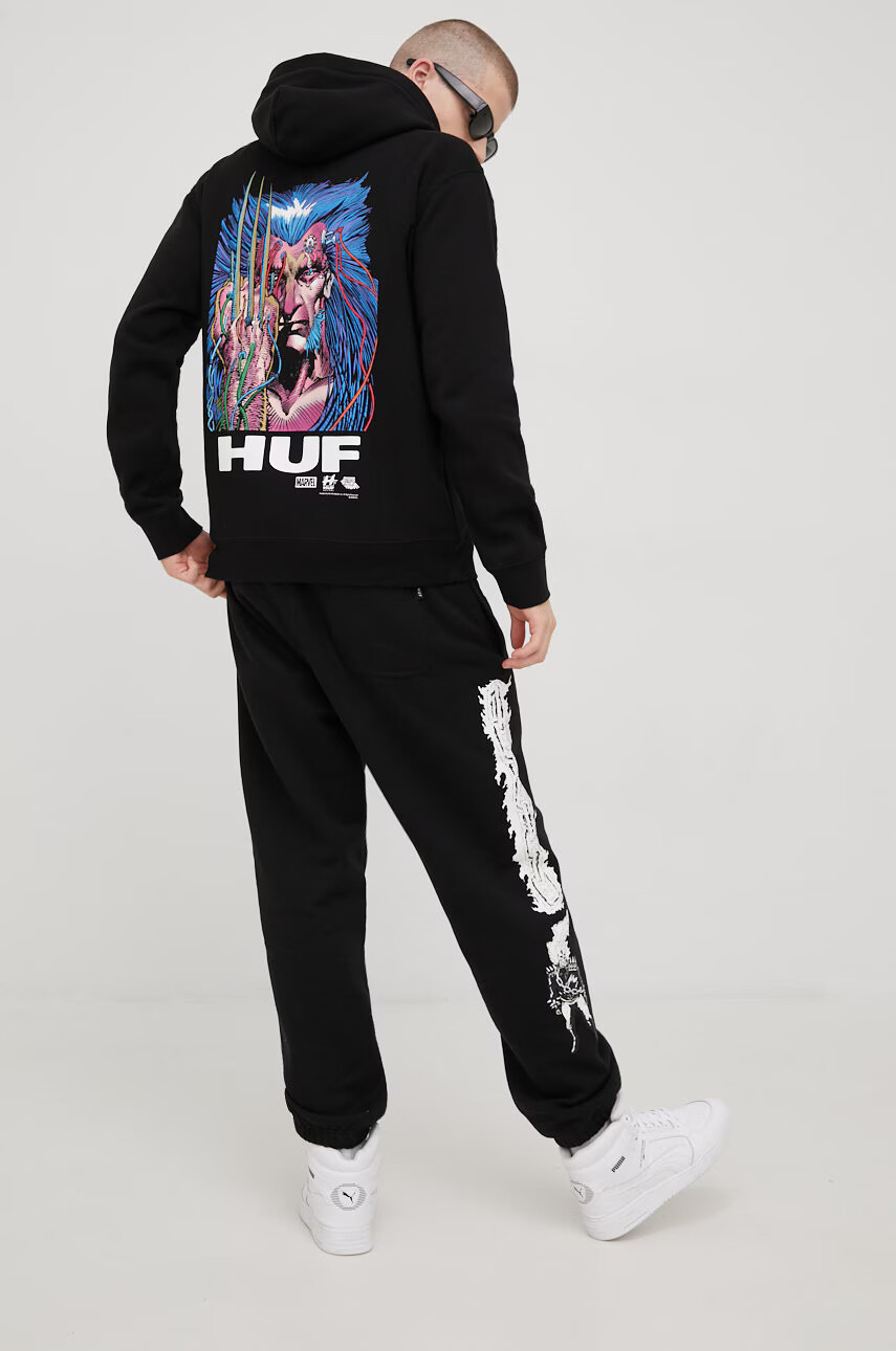 Huf Спортен панталон X Marvel в черно с принт - Pepit.bg