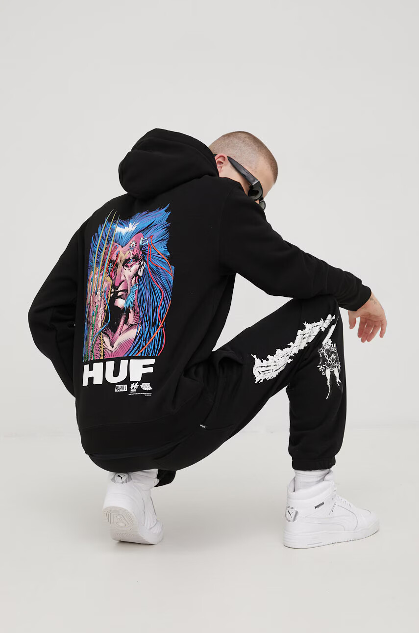 Huf Спортен панталон X Marvel в черно с принт - Pepit.bg
