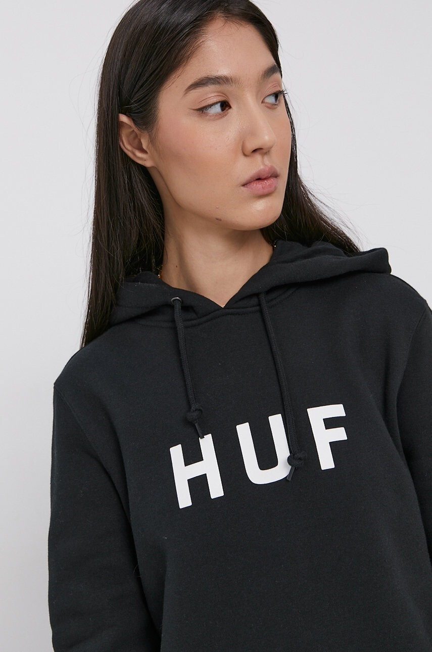 Huf Суичър в черно с принт - Pepit.bg