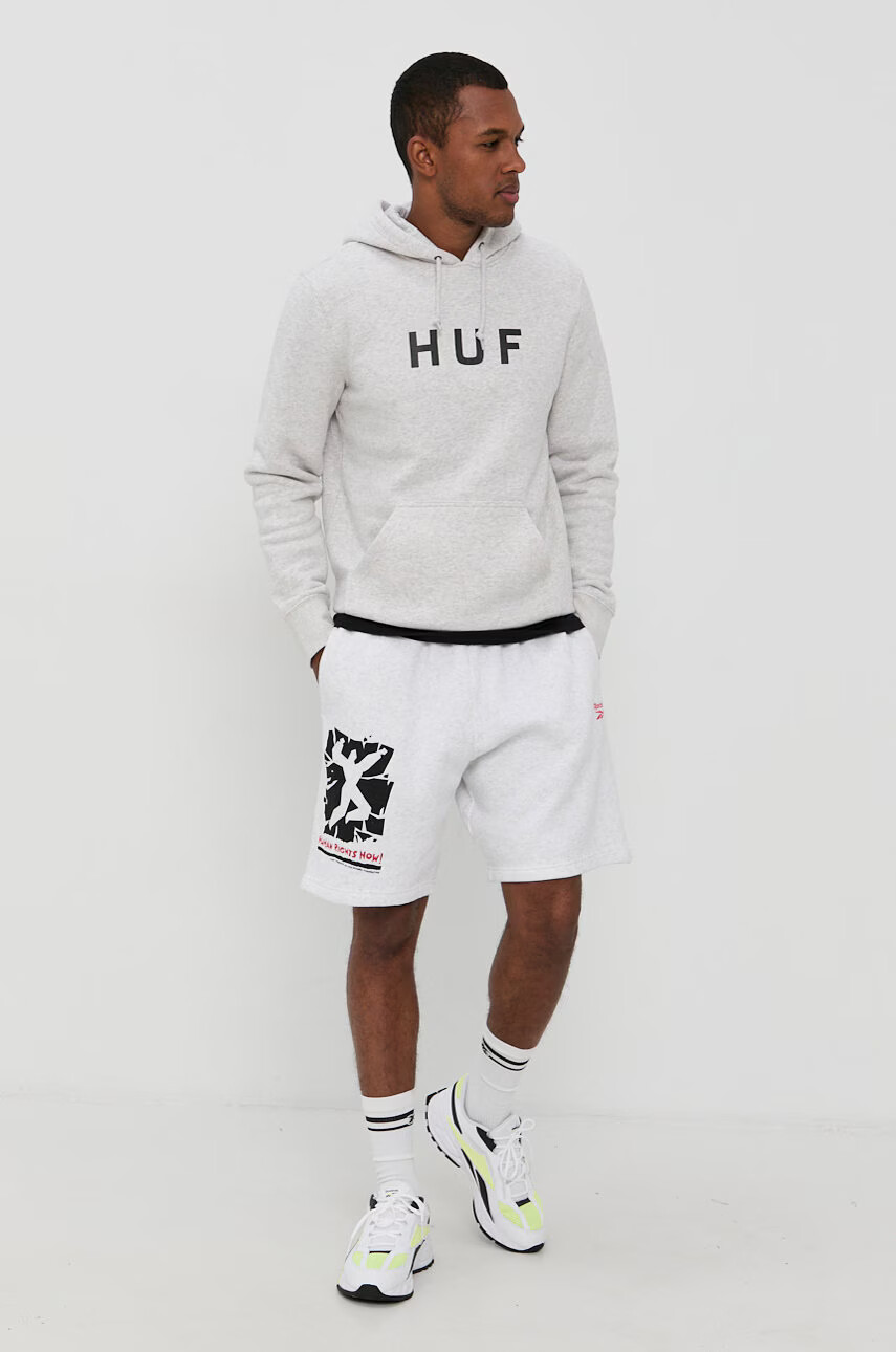 Huf Суичър в сиво с принт - Pepit.bg