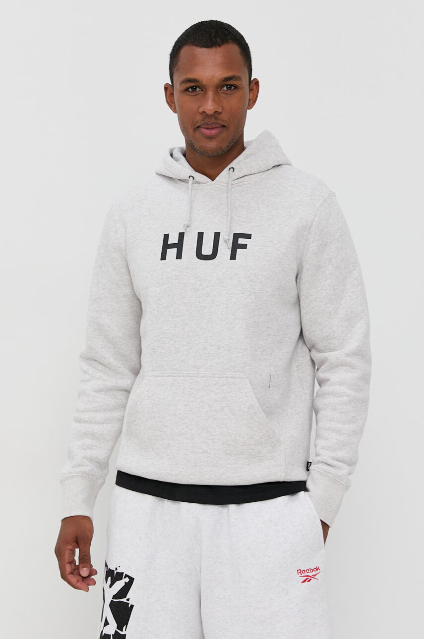Huf Суичър в сиво с принт - Pepit.bg