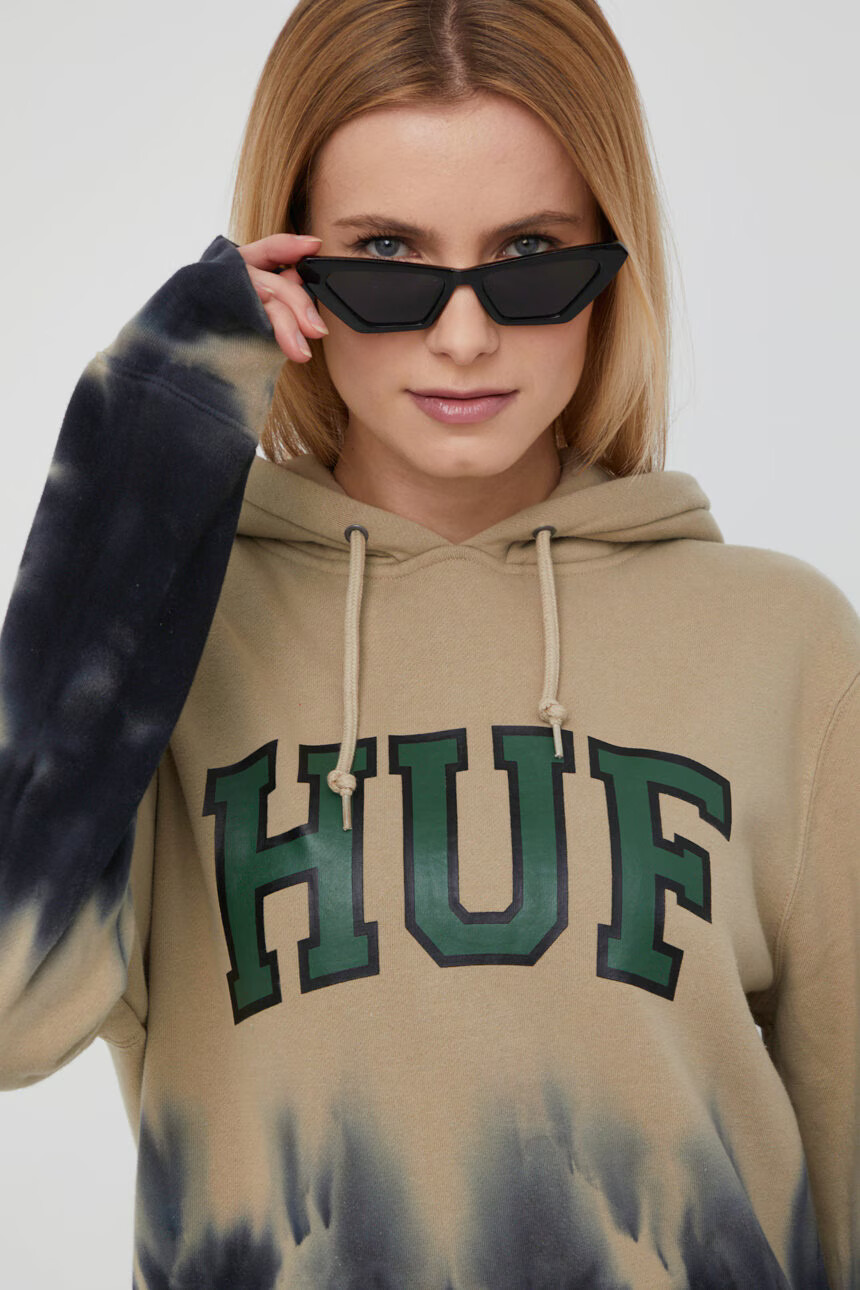 Huf Суичър в бежово с принт - Pepit.bg