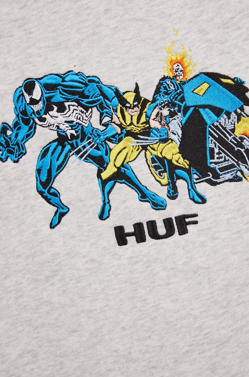 Huf Суичър X Marvel в сиво с апликация - Pepit.bg