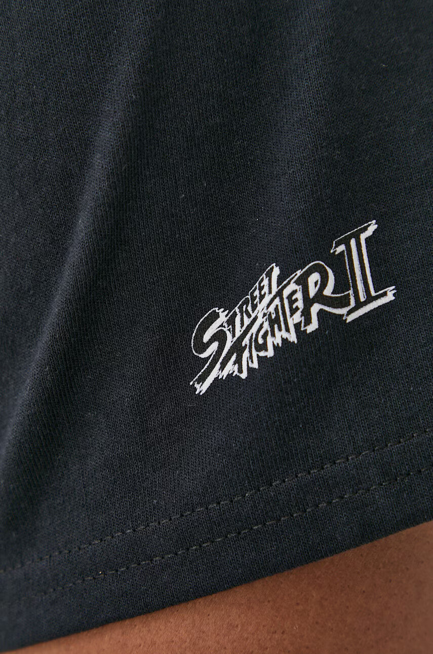 Huf Тениска X Street Fighter II мъжка в черно с принт - Pepit.bg