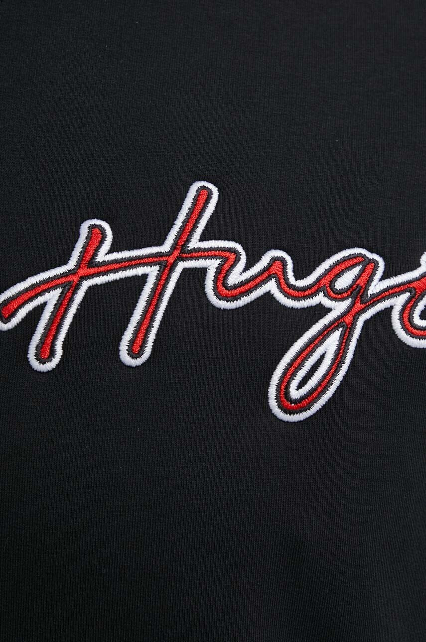 Hugo Домашен суичър в черно с апликация - Pepit.bg