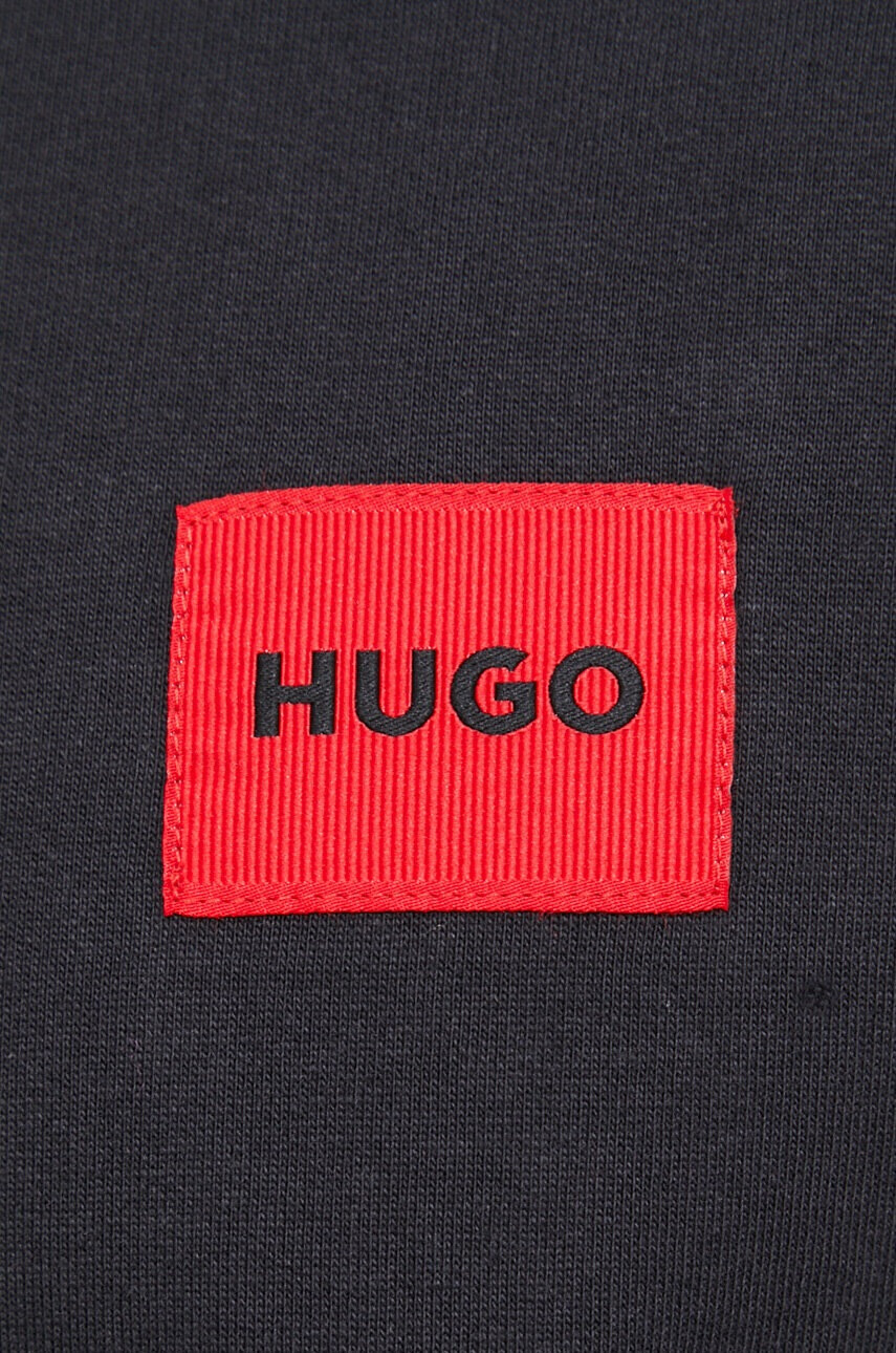 Hugo Домашен суичър от памук в черно с принт - Pepit.bg