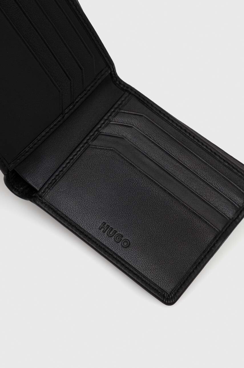 Hugo Кожен портфейл мъжки в черно - Pepit.bg