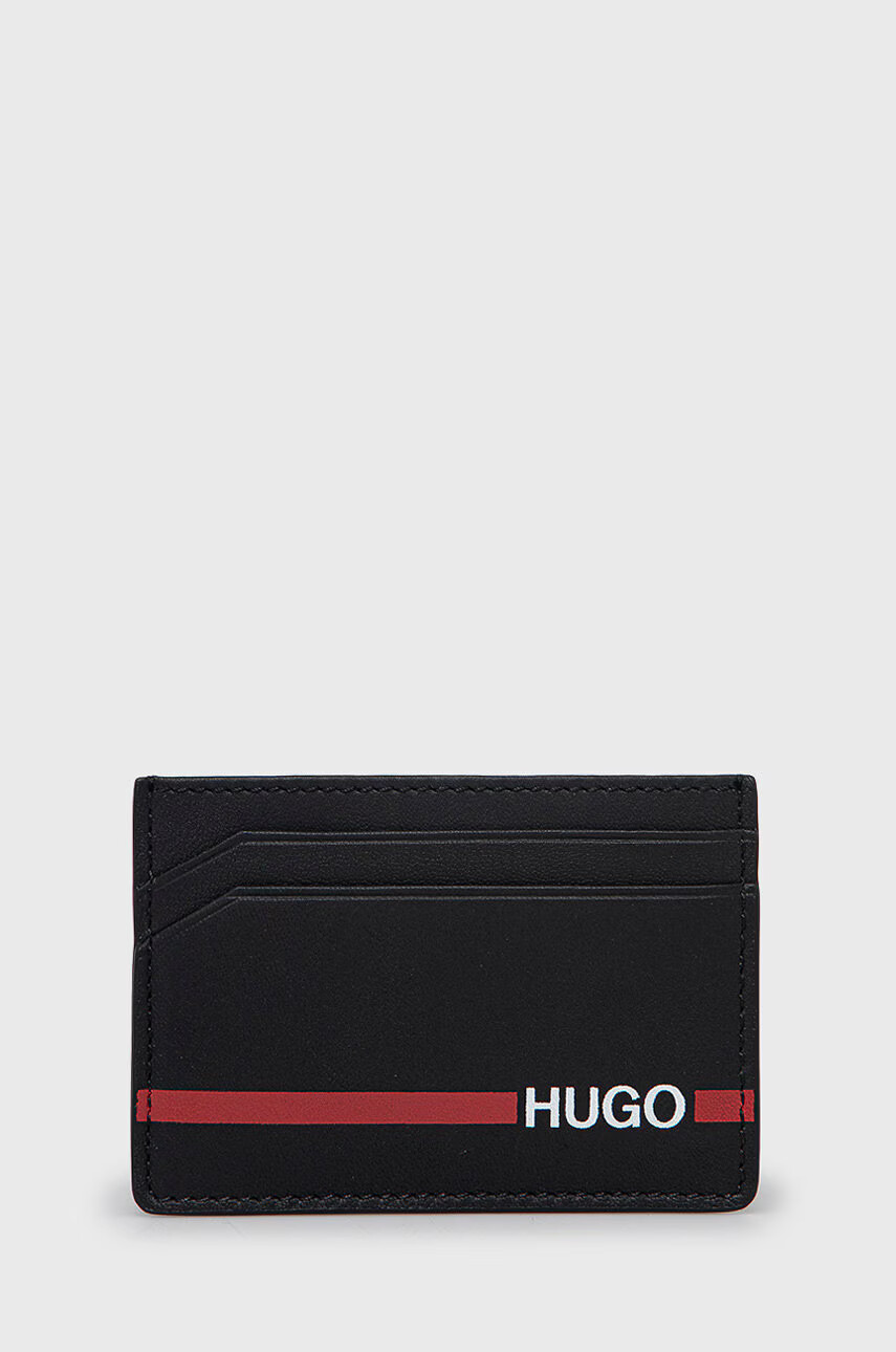 Hugo Кожен портфейл мъжки в черно - Pepit.bg