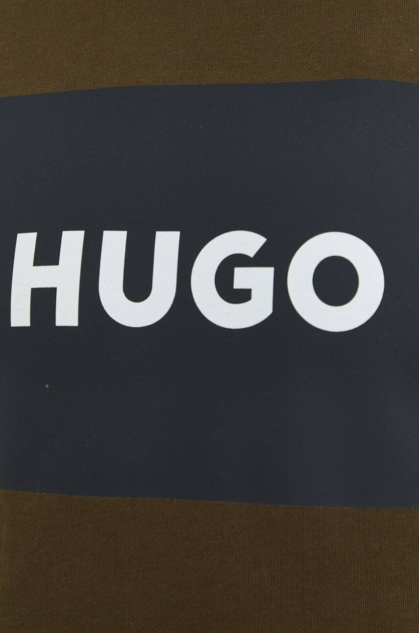 Hugo Памучен суичър в зелено с принт - Pepit.bg