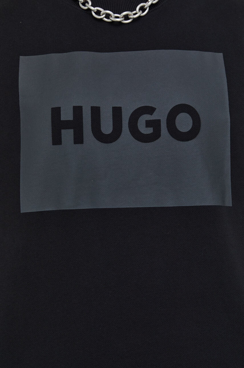 Hugo Памучен суичър в черно с принт - Pepit.bg