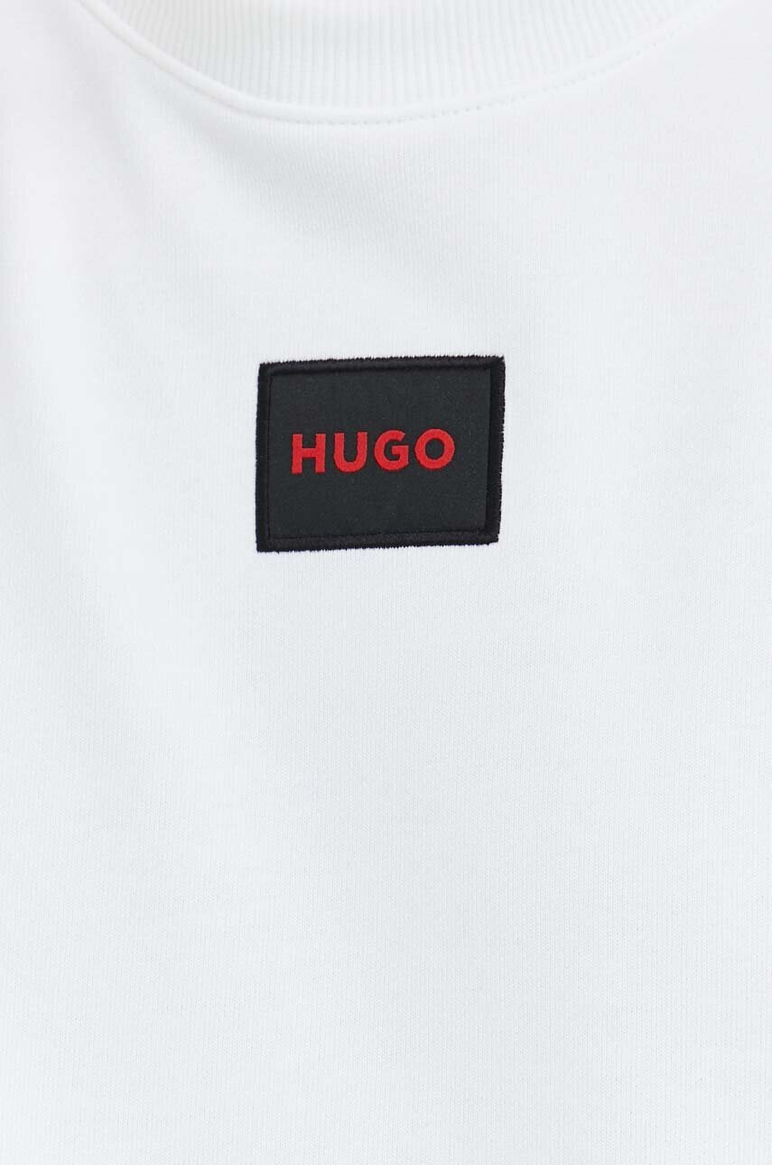 Hugo Памучен суичър в бяло с апликация - Pepit.bg