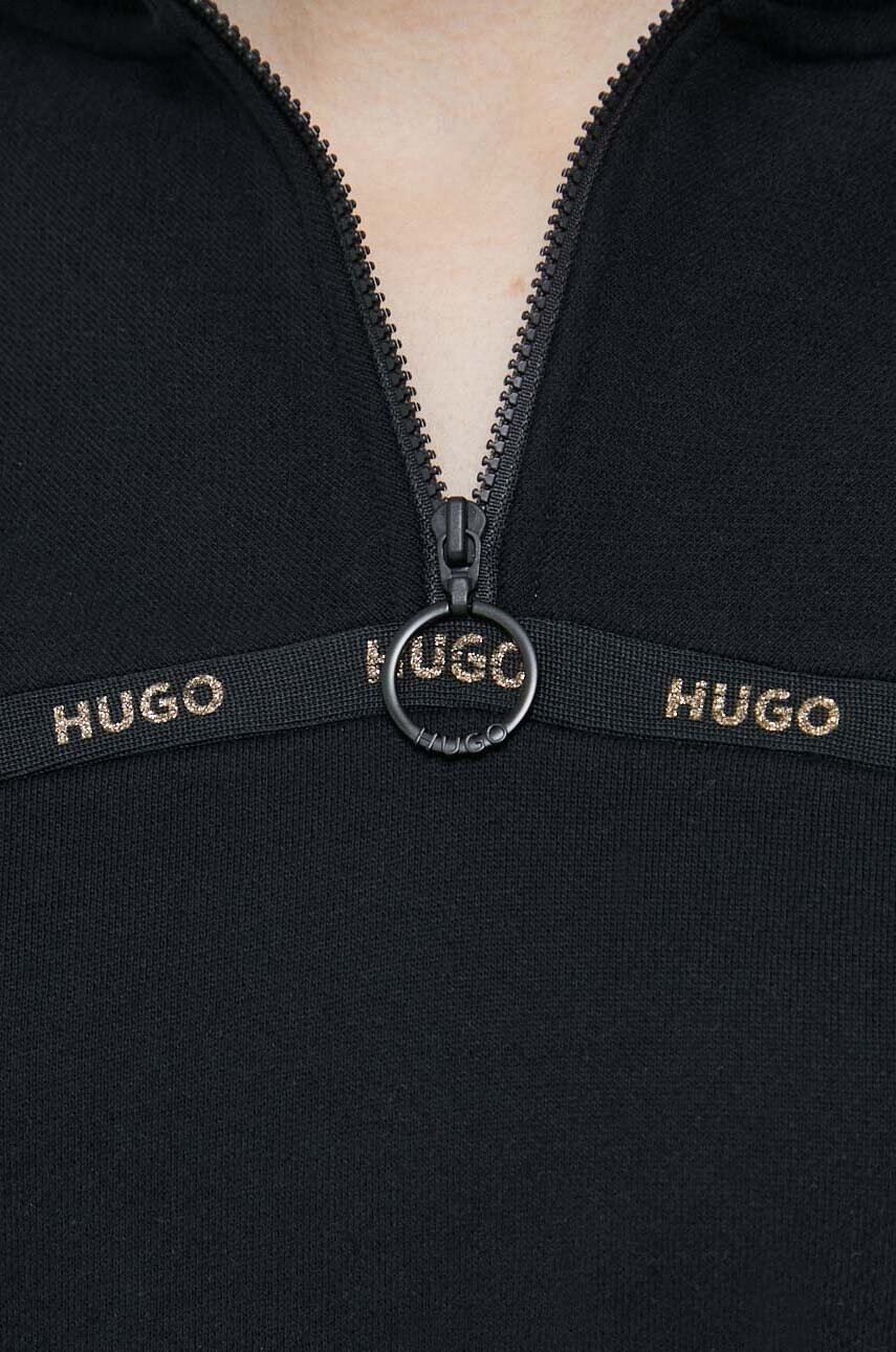 Hugo Памучен суичър в черно с апликация - Pepit.bg