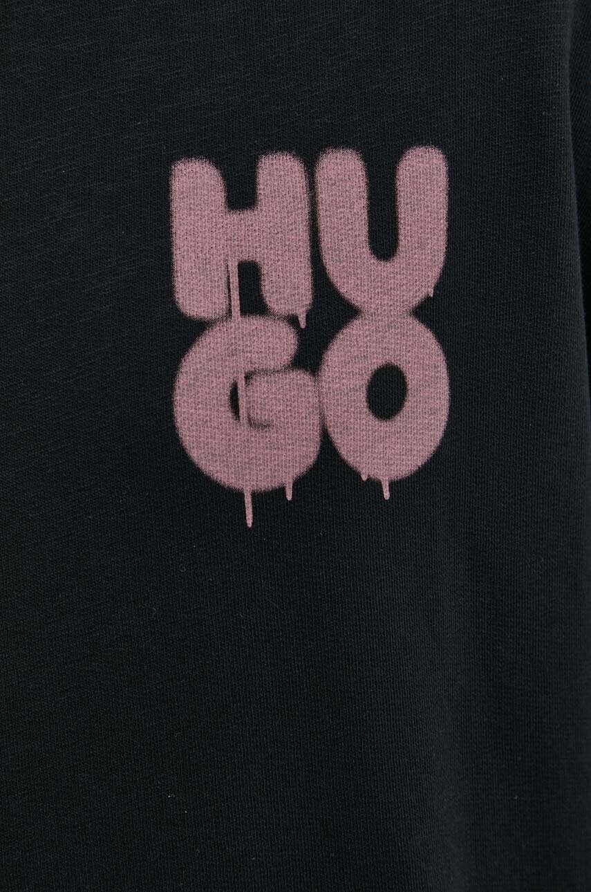 Hugo Памучен суичър в черно с принт - Pepit.bg