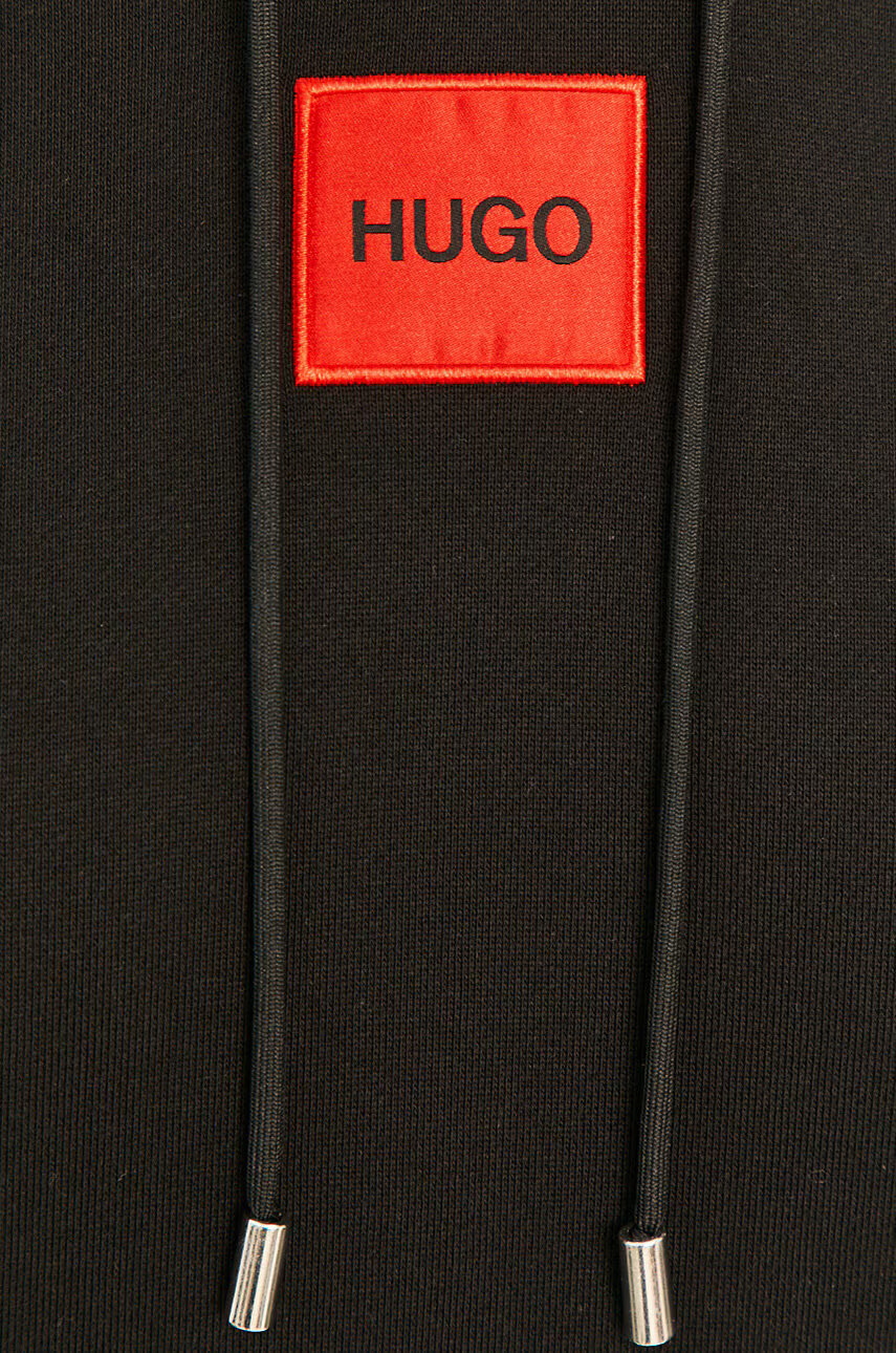 Hugo Памучен суичър дамски в черно с апликация - Pepit.bg