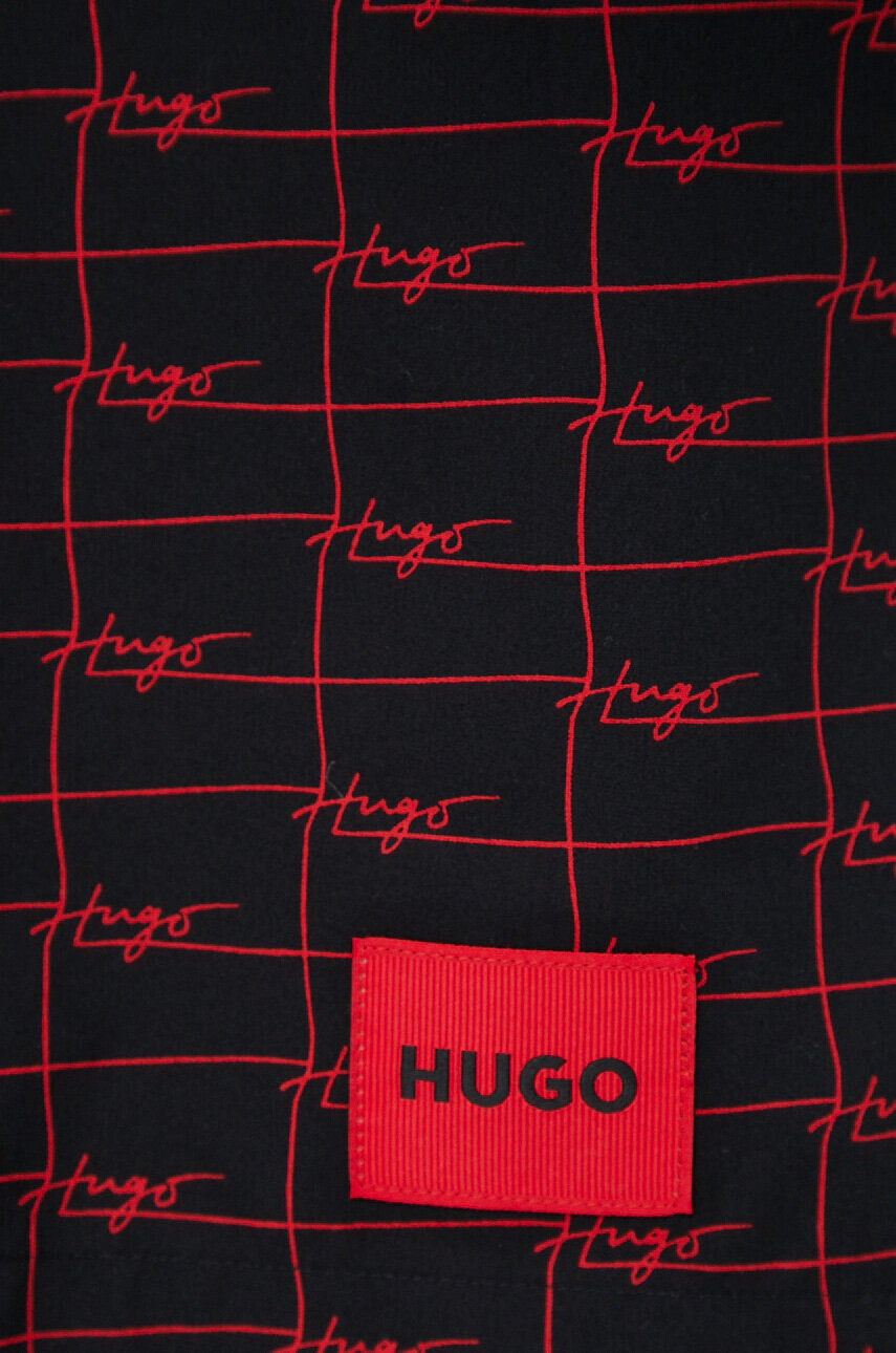 Hugo Памучна пижама в черно с десен - Pepit.bg