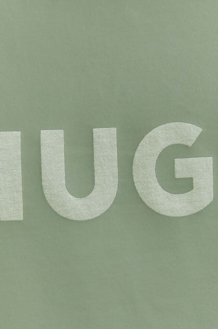 Hugo Памучна тениска в зелено с принт - Pepit.bg