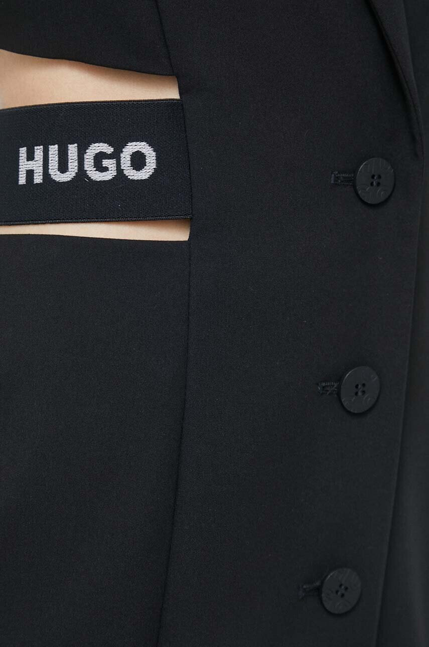 Hugo Рокля в черно къс модел разкроен модел - Pepit.bg