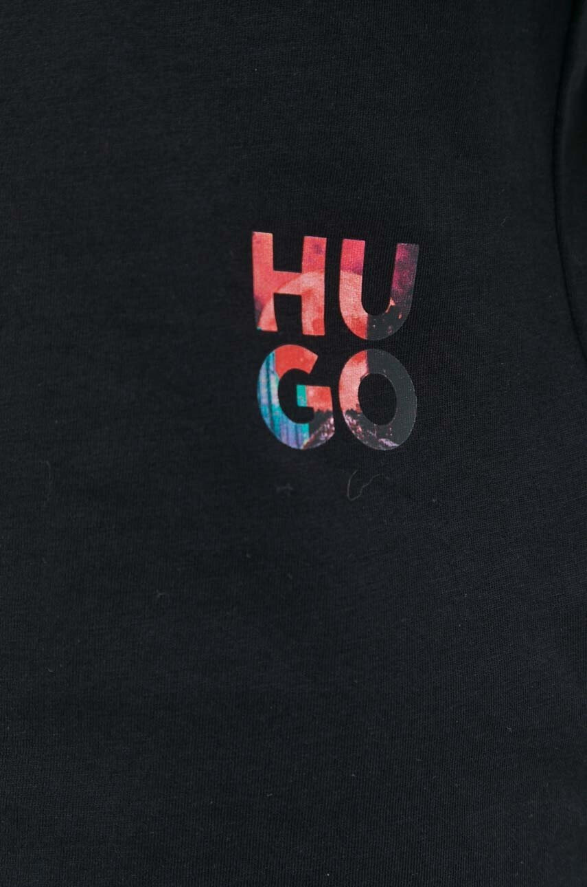 Hugo Тениска в черно с принт - Pepit.bg